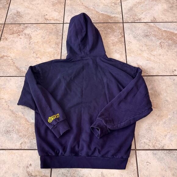 Drew House Justin Bieber Smiley Blue Yellow Pullover Hoodie Men's Medium - Picture 9 of 11